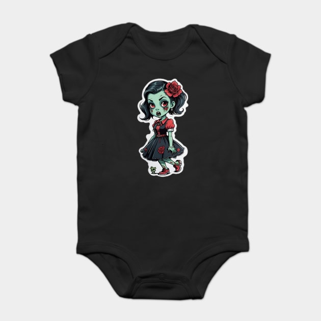 Rockabilly Zombie Girl 3 Baby Bodysuit by Grave Digs